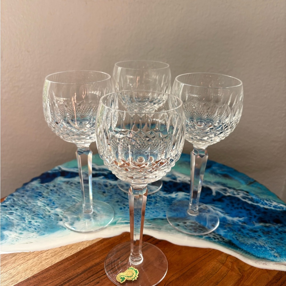Elegant Waterford Colleen Crystal Goblets/Wine Glass Set of 4